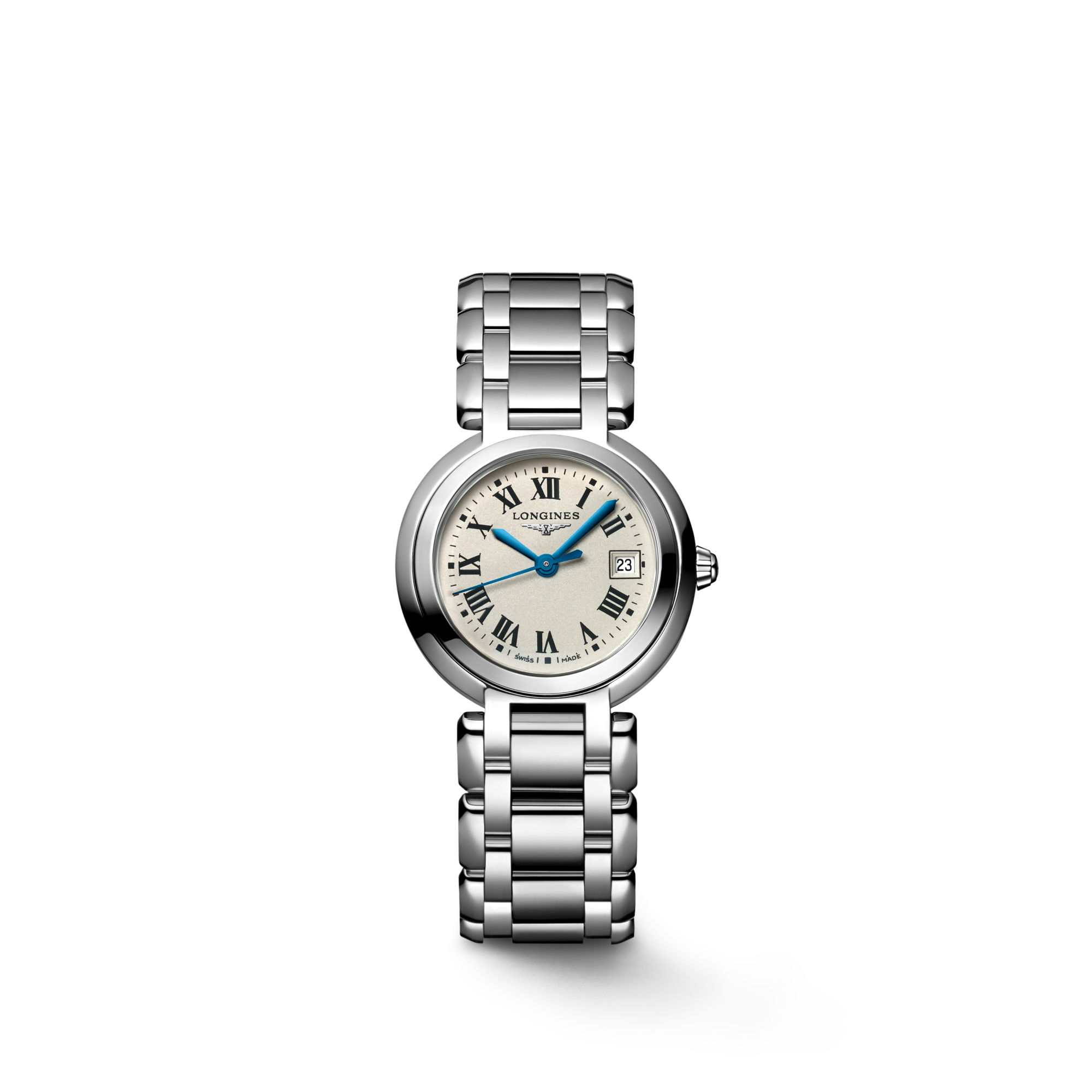 Longines PrimaLuna Silver Dial Stainless Steel Ladies Watch - L81104716
