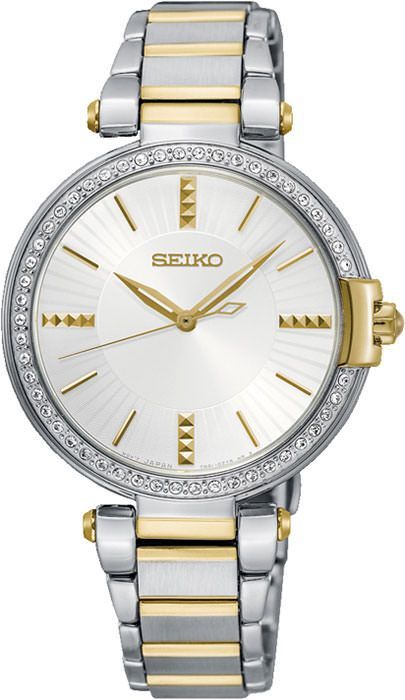Seiko Silver Dial Diamond Accents Ladies Watch SRZ516P1 – Japanese Made 32mm Quartz Watch, Stainless Steel, Scratch-Resistant Crystal, Elegant Design