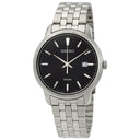 Seiko Neo Classic Men's Diamond Black Dial Watch SUR261P1 – Japanese Made 41mm Quartz Watch, Stainless Steel, Hardlex Crystal, 100M Water Resistance