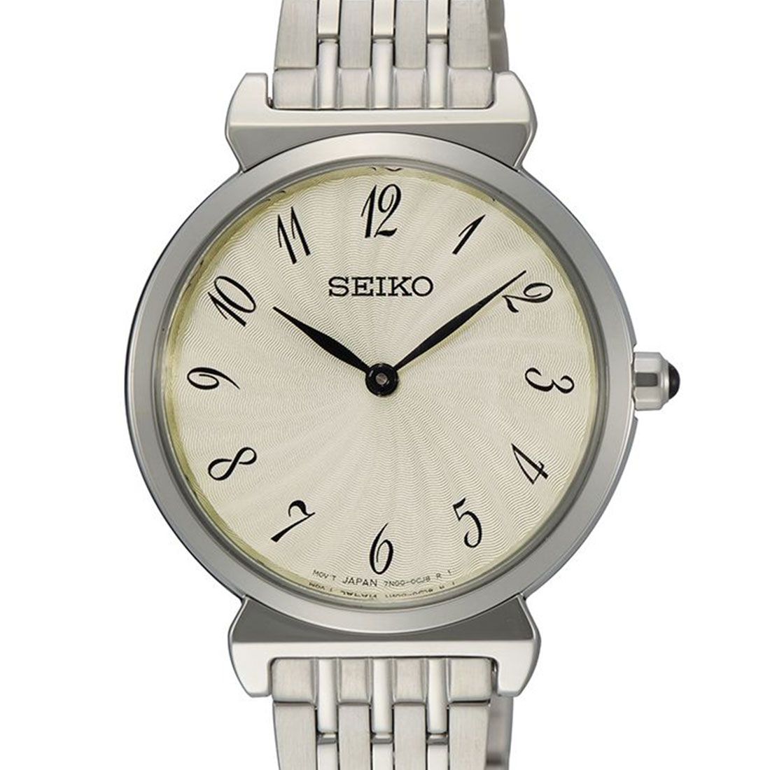Seiko Classic Quartz Ladies Watch SFQ801P1 – Japanese Made, Champagne Dial, Stainless Steel, Hardlex Crystal, 50M Water Resistance