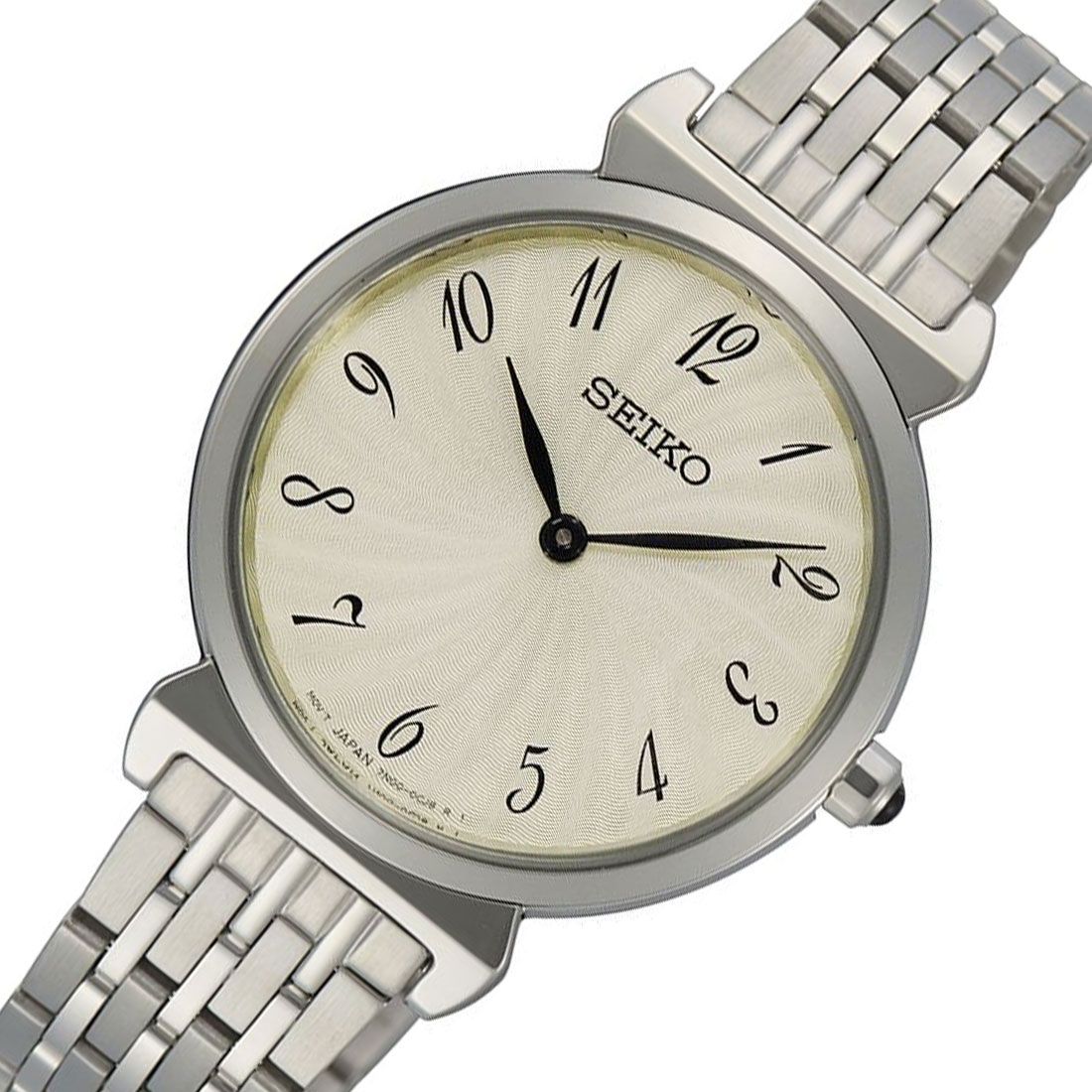 Seiko Classic Quartz Ladies Watch SFQ801P1 – Japanese Made, Champagne Dial, Stainless Steel, Hardlex Crystal, 50M Water Resistance