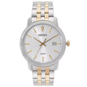 Seiko Neo Classic Quartz Two-Tone Silver Dial Men's Watch SUR263P1 – Japanese Made 41mm Stainless Steel, Hardlex Crystal, Day-Date Display, 100M Water Resistance