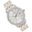 Seiko Neo Classic Quartz Two-Tone Silver Dial Men's Watch SUR263P1 – Japanese Made 41mm Stainless Steel, Hardlex Crystal, Day-Date Display, 100M Water Resistance