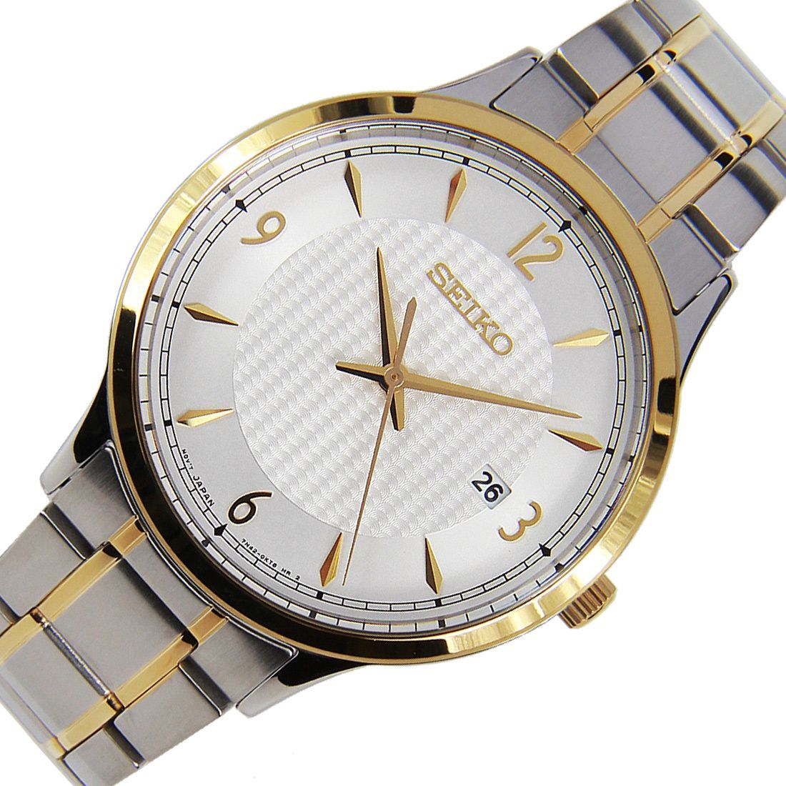 Seiko Classic Men's Quartz Watch SGEH82P1 – Japanese Made, Silver Dial, Two-Tone Gold & Stainless Steel, Hardlex Crystal, 100M Water Resistant