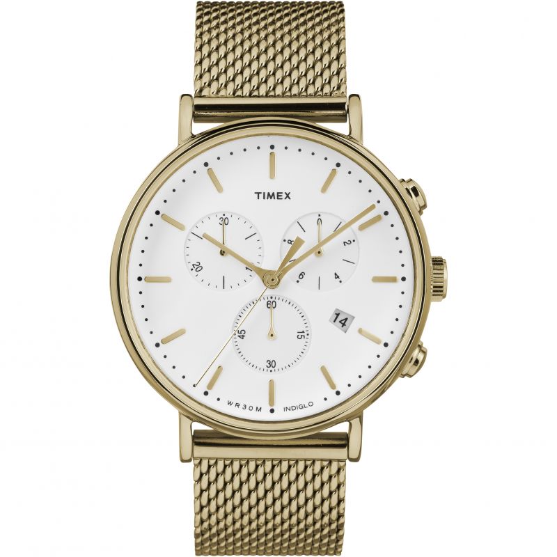 TIMEX Chronograph Quartz White Dial Men's Watch TW2R27200