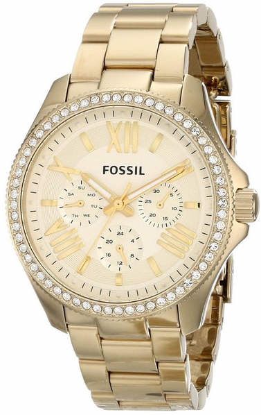 FOSSIL Cecile Multifunction Champagne Dial Gold-tone Ladies Watch AM4482